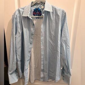 Robert Graham Classic Fit Button Down Shirt | Blue Geometric | Size M